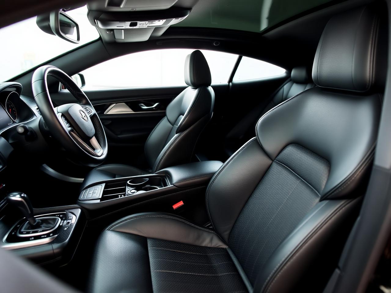Pristine leather interior after detail