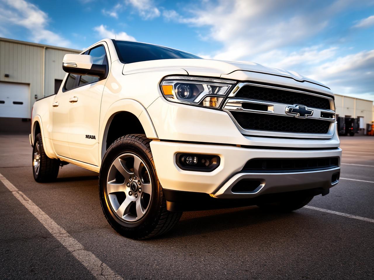 White pickup truck after detailing
